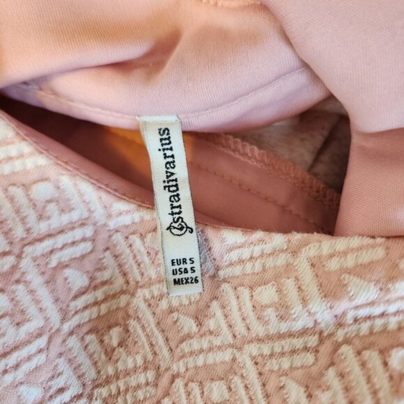 Stradivarius Pink Fit & Flare Sleeveless Tea Dress Mini Knee Length Soft Girl - Picture 9 of 11